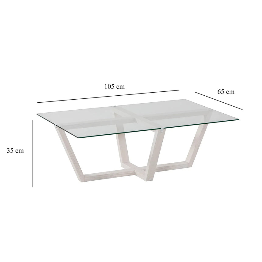 Couchtisch Amalfi aus massiver Kiefer und gehärtetem Glas, 105×65×35 cm von Hanah Home – Bild 6