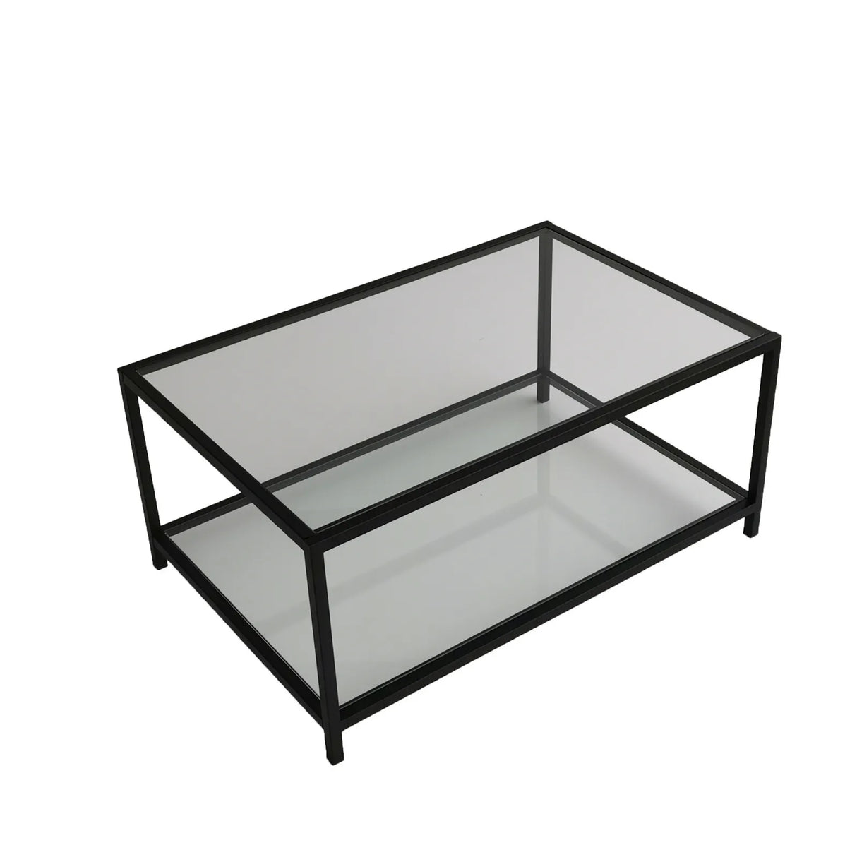 Couchtisch Astro aus gehärtetem Glas und Metall in Rauch und Schwarz, 90×60×40 cm von Hanah Home – Bild 7