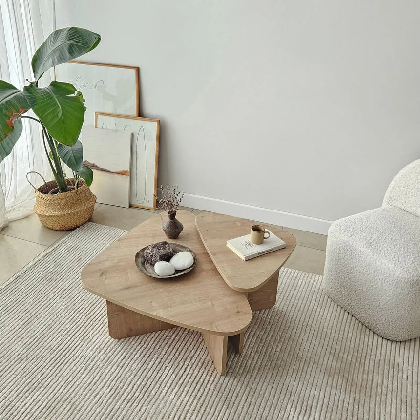 Couchtisch Ballare Set aus melaminharzbeschichteten Holz in Saphir-Eiche, 90×60×35 cm von Hanah Home – Bild 2