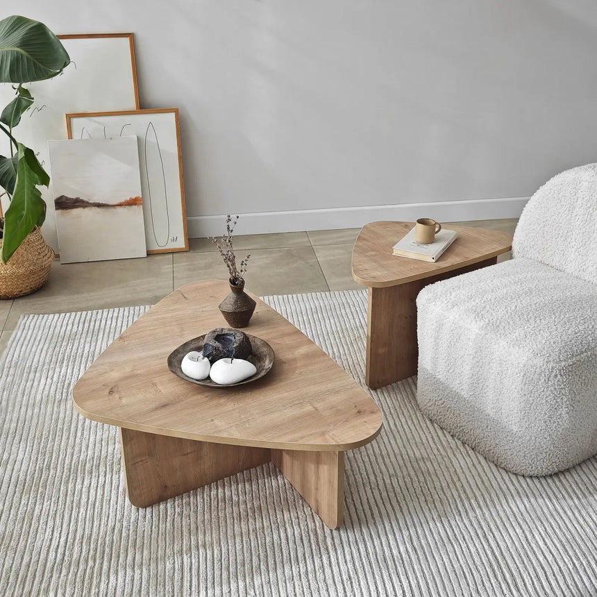 Couchtisch Ballare Set aus melaminharzbeschichteten Holz in Saphir-Eiche, 90×60×35 cm von Hanah Home – Bild 5