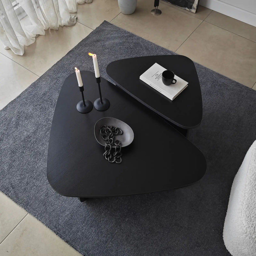 Couchtisch Ballare Set aus melaminharzbeschichteten Holz in Schwarz, 90×60×35 cm von Hanah Home – Bild 7