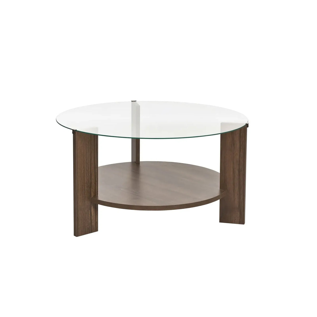 Couchtisch Clara aus gehärtetem Glas und Holz 75Ø - ZEN ZONE Furniture