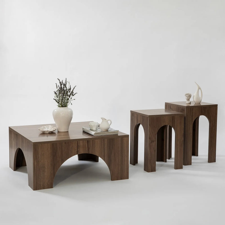 Couchtisch Collesium aus melaminbeschichteten Holz, 80×80×37 cm von Hanah Home – Bild 7