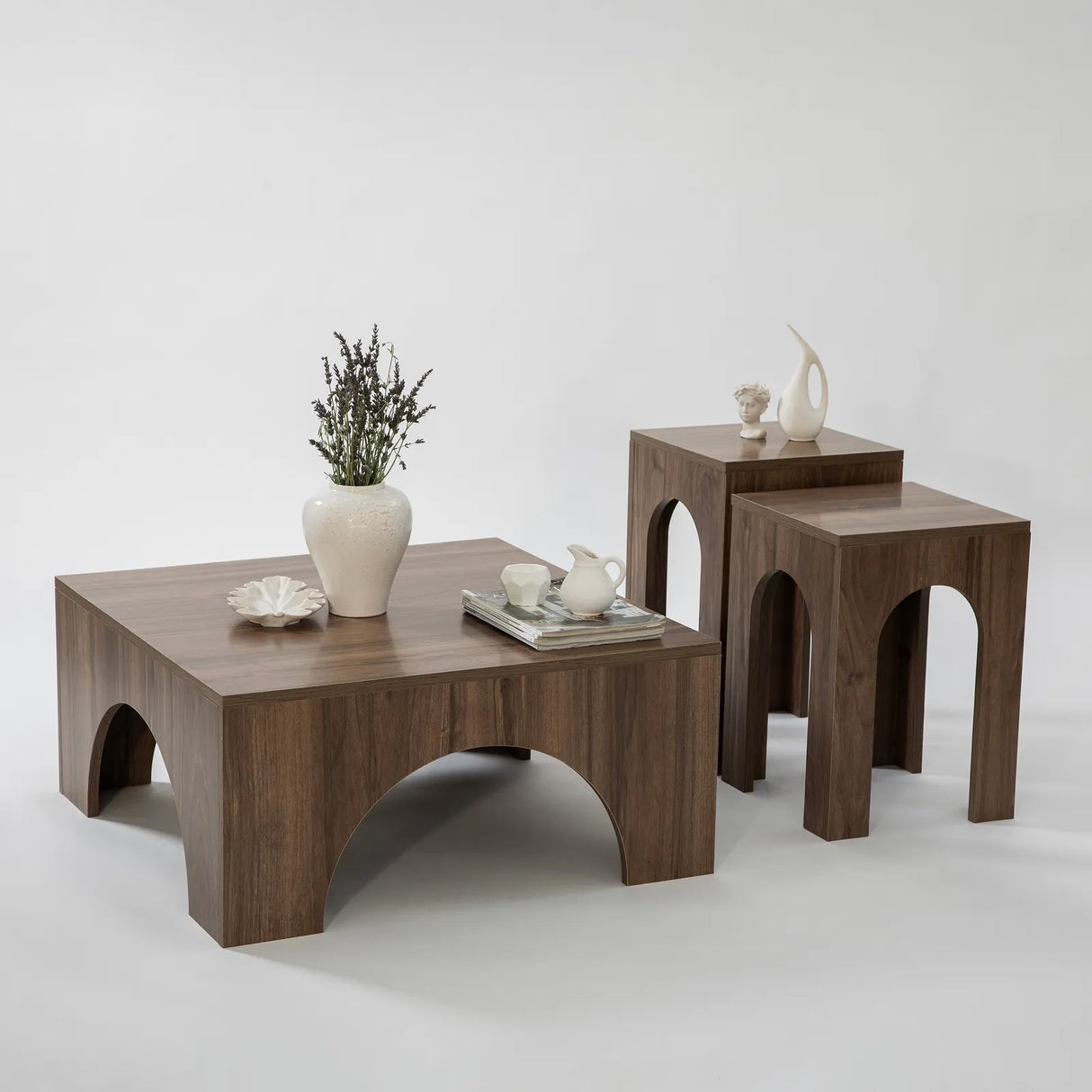 Couchtisch Collesium aus melaminbeschichteten Holz, 80×80×37 cm von Hanah Home – Bild 8
