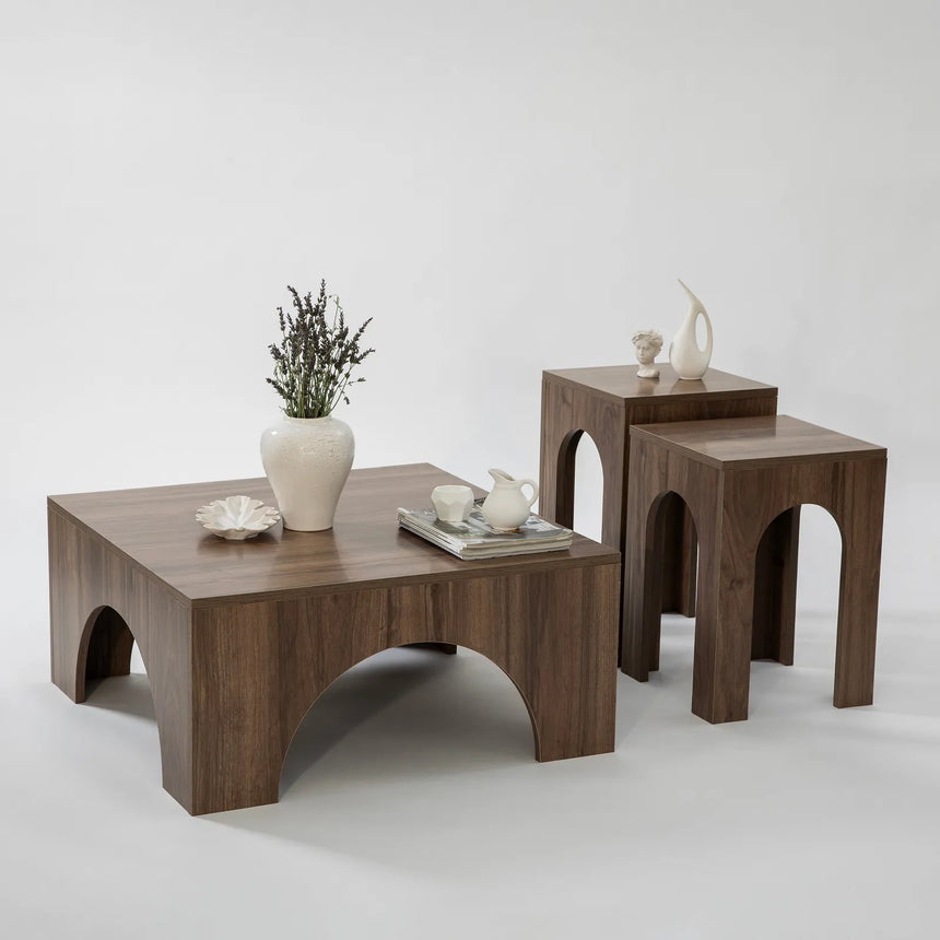 Couchtisch Collesium aus melaminbeschichteten Holz, 80×80×37 cm von Hanah Home – Bild 8