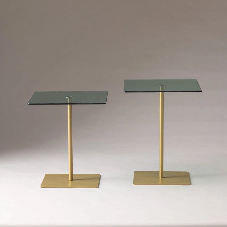 Couchtisch Elegante 2 aus gehärtetem Glas und melaminbeschichteten Holz in Gold und Grün, 45×40×40 cm von Hanah Home – Bild 7