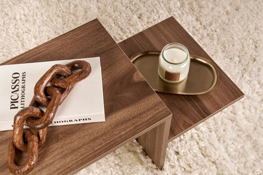 Couchtisch Harmony aus melaminbeschichteten Holz in Walnuss, 80×40×40 cm von Hanah Home – Bild 3