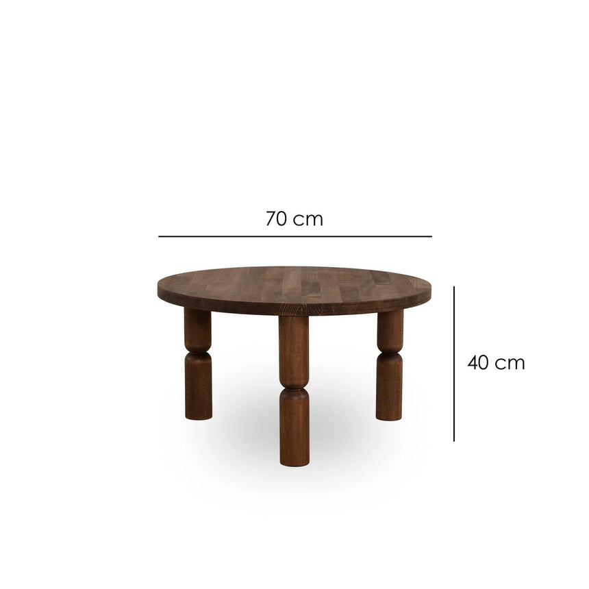 Couchtisch Ida aus Buchenholz in Walnuss, 70×70×40 cm von Hanah Home – Bild 7
