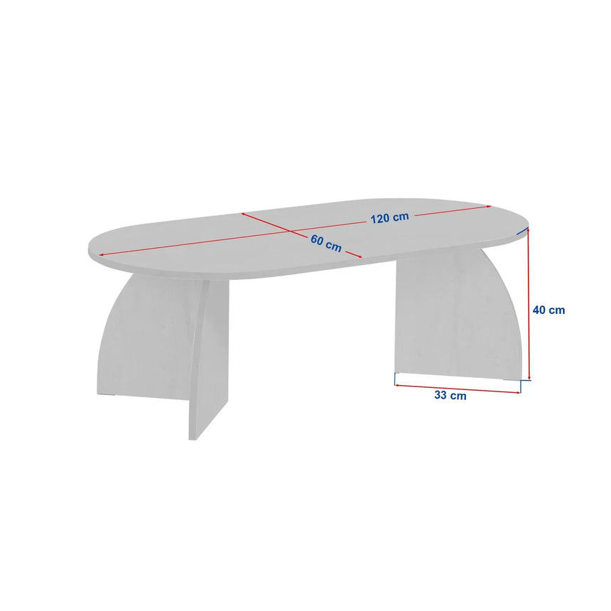 Couchtisch Melina aus melaminbeschichteten Holz, 120×60×40 cm - ZEN ZONE Furniture
