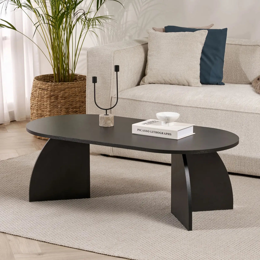 Couchtisch Melina aus melaminbeschichteten Holz in Holzschwarz, 120×60×40 cm von Hanah Home – Bild 1