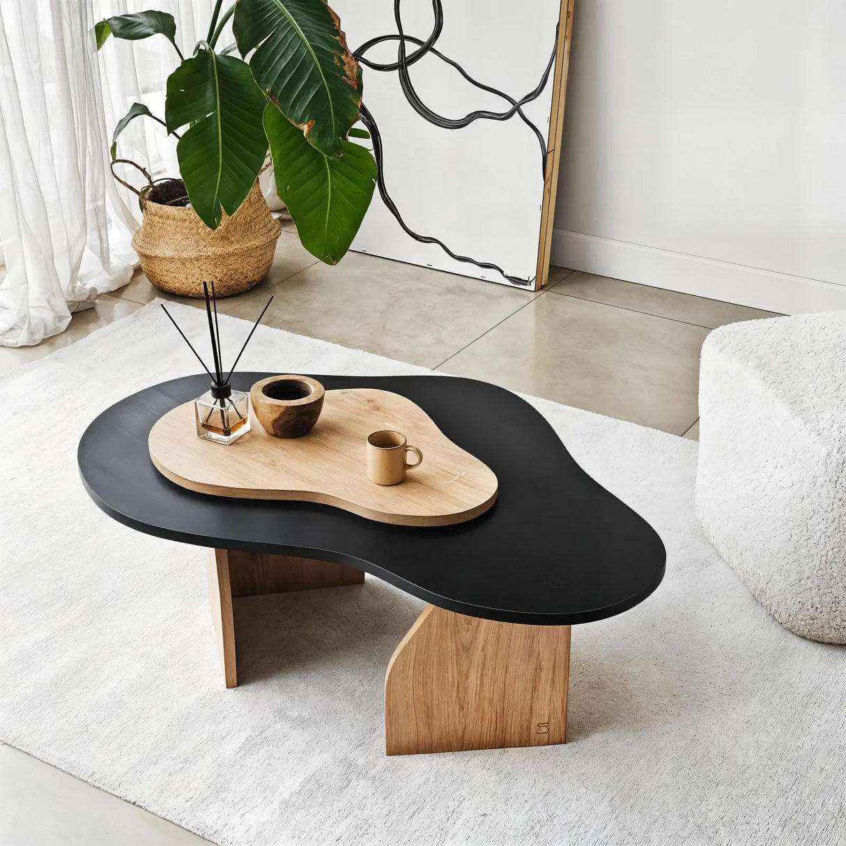 Couchtisch Melted aus melaminbeschichteten Holz, 105×65×35 cm von Hanah Home – Bild 1