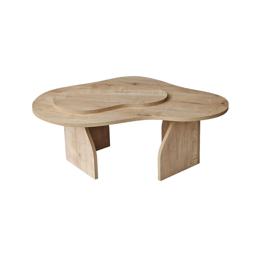 Couchtisch Melted aus melaminbeschichteten Holz in Saphir-Eiche, 105×65×35 cm von Hanah Home – Bild 9