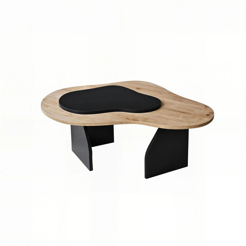 Couchtisch Melted aus melaminbeschichteten Holz in Saphir-Eiche und Schwarz, 105×65×35 cm von Hanah Home – Bild 9