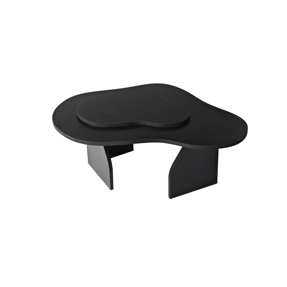 Couchtisch Melted aus melaminbeschichteten Holz in Schwarz, 105×65×35 cm von Hanah Home – Bild 8