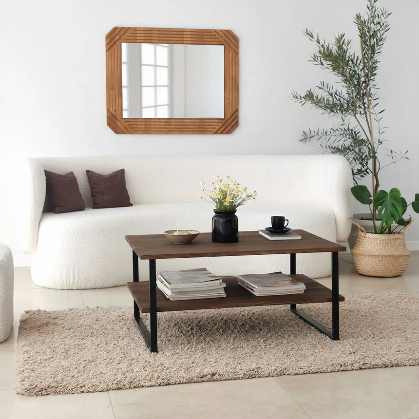 Couchtisch Neta aus massivem Kiefernholz und Metall, 85×60×40 cm von Hanah Home – Bild 6