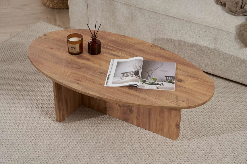 Couchtisch Orba aus melaminbeschichteter Spanplatte in Atlantische Kiefer, 120×65×40 cm von Hanah Home – Bild 3