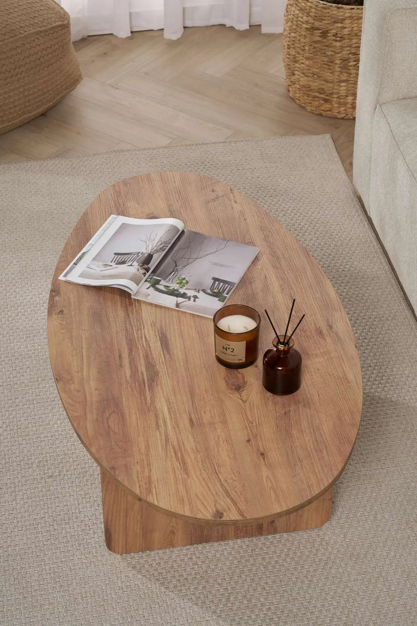 Couchtisch Orba aus melaminbeschichteter Spanplatte in Atlantische Kiefer, 120×65×40 cm von Hanah Home – Bild 5