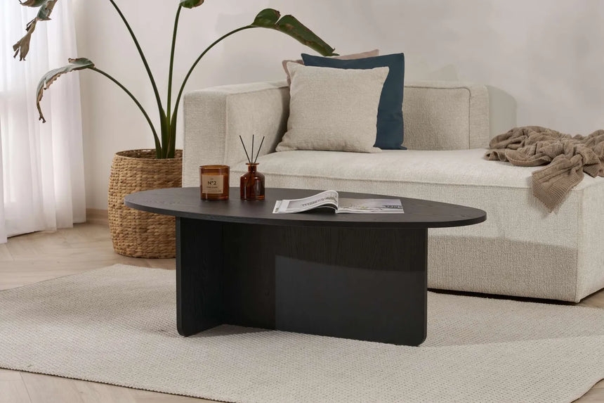 Couchtisch Orba aus melaminbeschichteter Spanplatte in Holzschwarz, 120×65×40 cm von Hanah Home – Bild 2