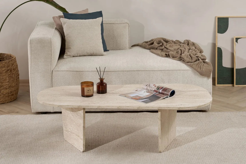 Couchtisch Ovalis aus melaminbeschichteter Spanplatte, 130×65×40 cm von Hanah Home – Bild 1