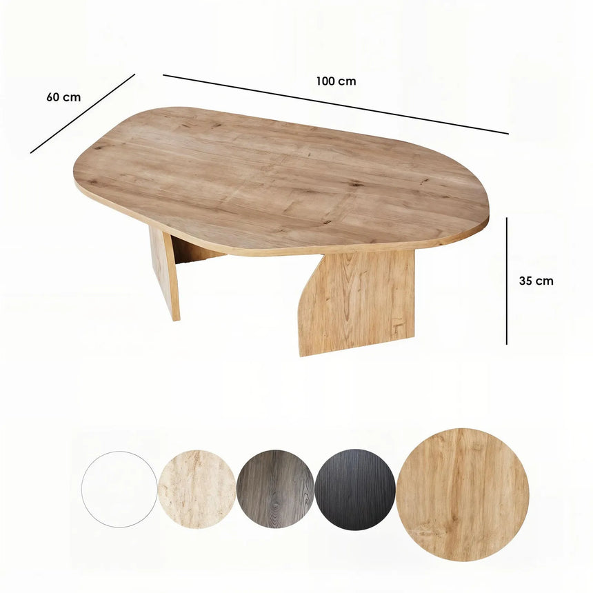 Couchtisch Rock aus melaminbeschichteten Holz in Saphir-Eiche, 100×60×35 cm von Hanah Home – Bild 9