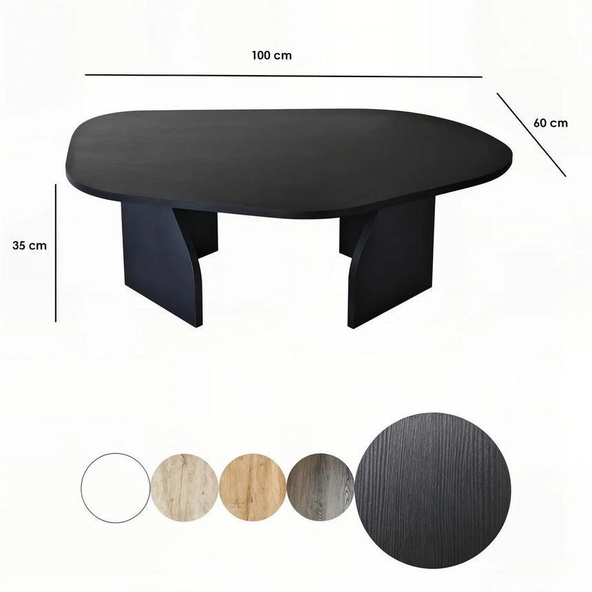 Couchtisch Rock aus melaminbeschichteten Holz in Schwarz, 100×60×35 cm von Hanah Home – Bild 10