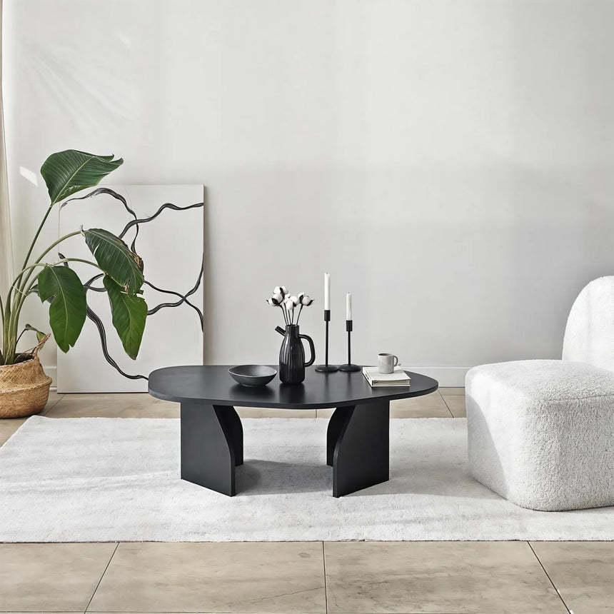 Couchtisch Rock aus melaminbeschichteten Holz in Schwarz, 100×60×35 cm von Hanah Home – Bild 2