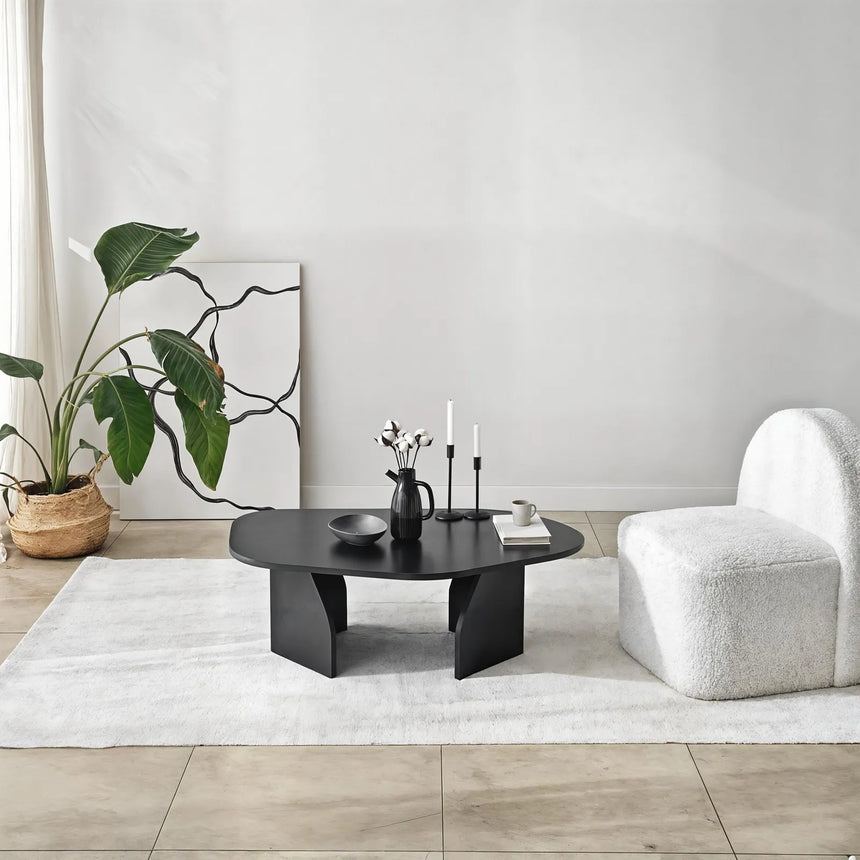 Couchtisch Rock aus melaminbeschichteten Holz in Schwarz, 100×60×35 cm von Hanah Home – Bild 3