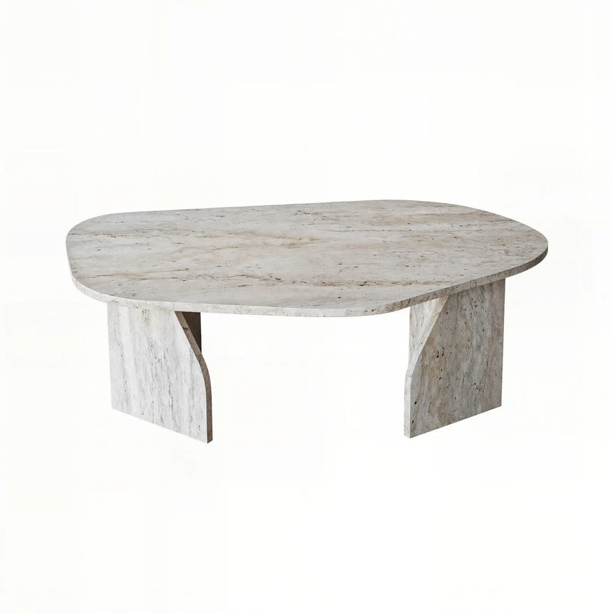Couchtisch Rock aus melaminbeschichteten Holz in Travertin, 100×60×35 cm von Hanah Home – Bild 9
