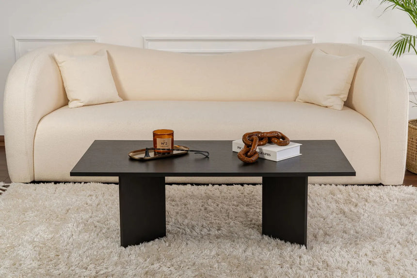 Couchtisch Sabin aus melaminbeschichteten Holz in Holzschwarz, 119×60×40 cm von Hanah Home – Bild 2