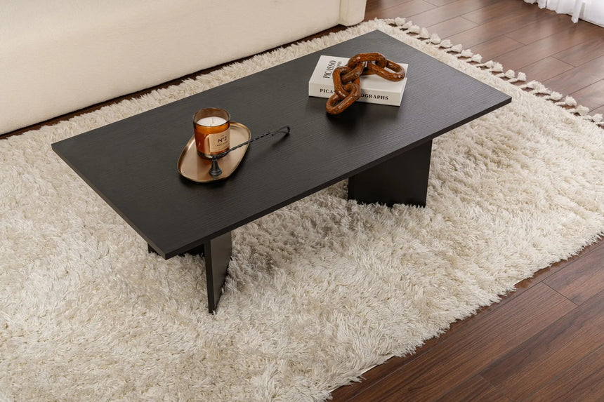 Couchtisch Sabin aus melaminbeschichteten Holz in Holzschwarz, 119×60×40 cm von Hanah Home – Bild 3