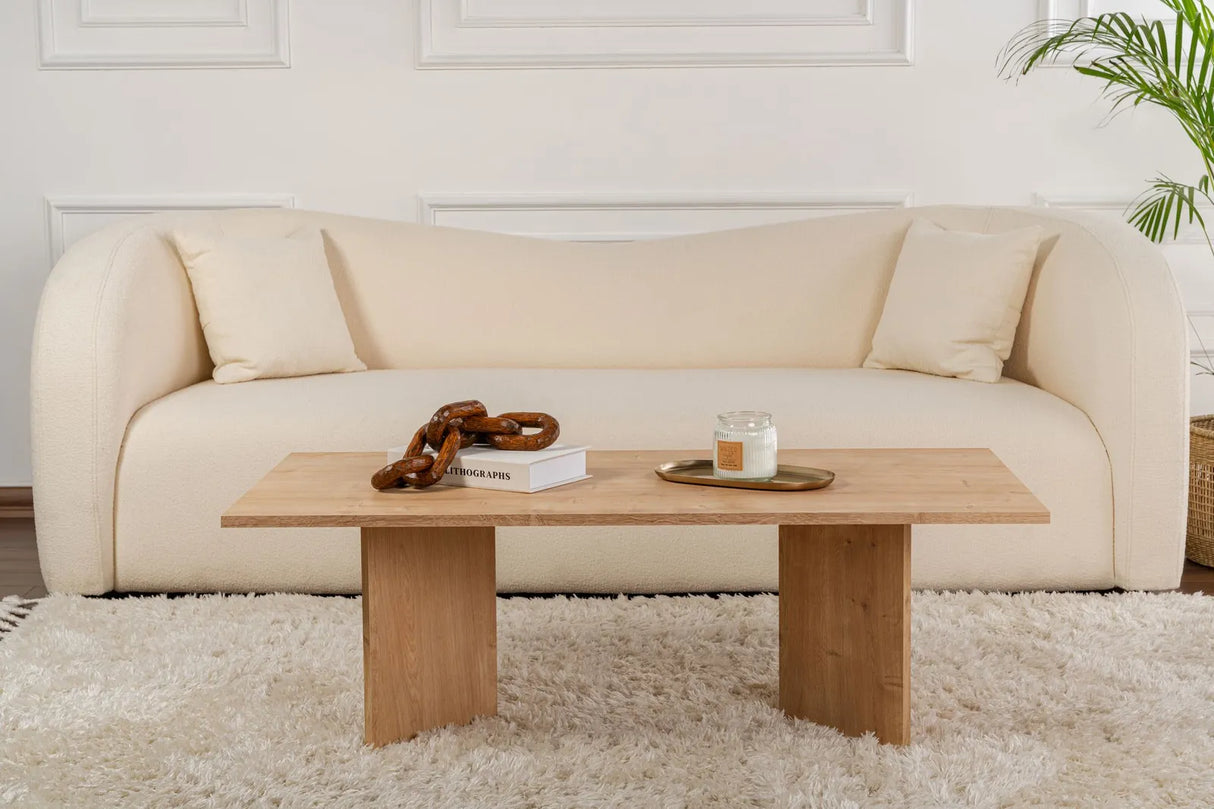 Couchtisch Sabin aus melaminbeschichteten Holz in Saphir-Eiche, 119×60×40 cm von Hanah Home – Bild 2