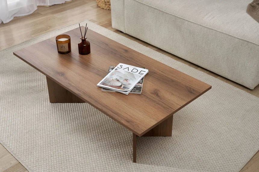Couchtisch Sabin aus melaminbeschichteten Holz in VNT-Walnuss, 119×60×40 cm von Hanah Home – Bild 3