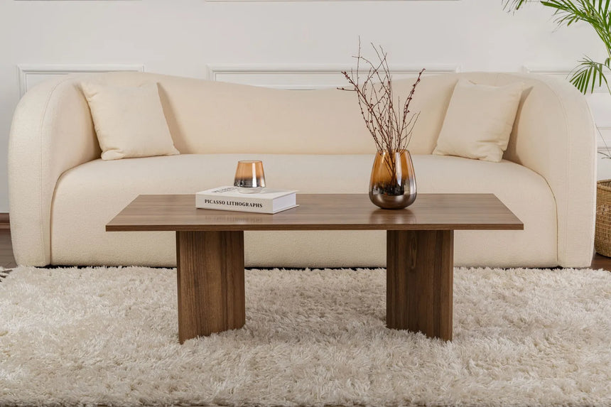 Couchtisch Sabin aus melaminbeschichteten Holz in Venezia-Walnuss, 119×60×40 cm von Hanah Home – Bild 2