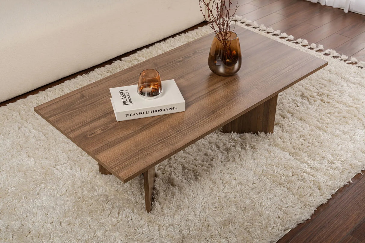 Couchtisch Sabin aus melaminbeschichteten Holz in Venezia-Walnuss, 119×60×40 cm von Hanah Home – Bild 3