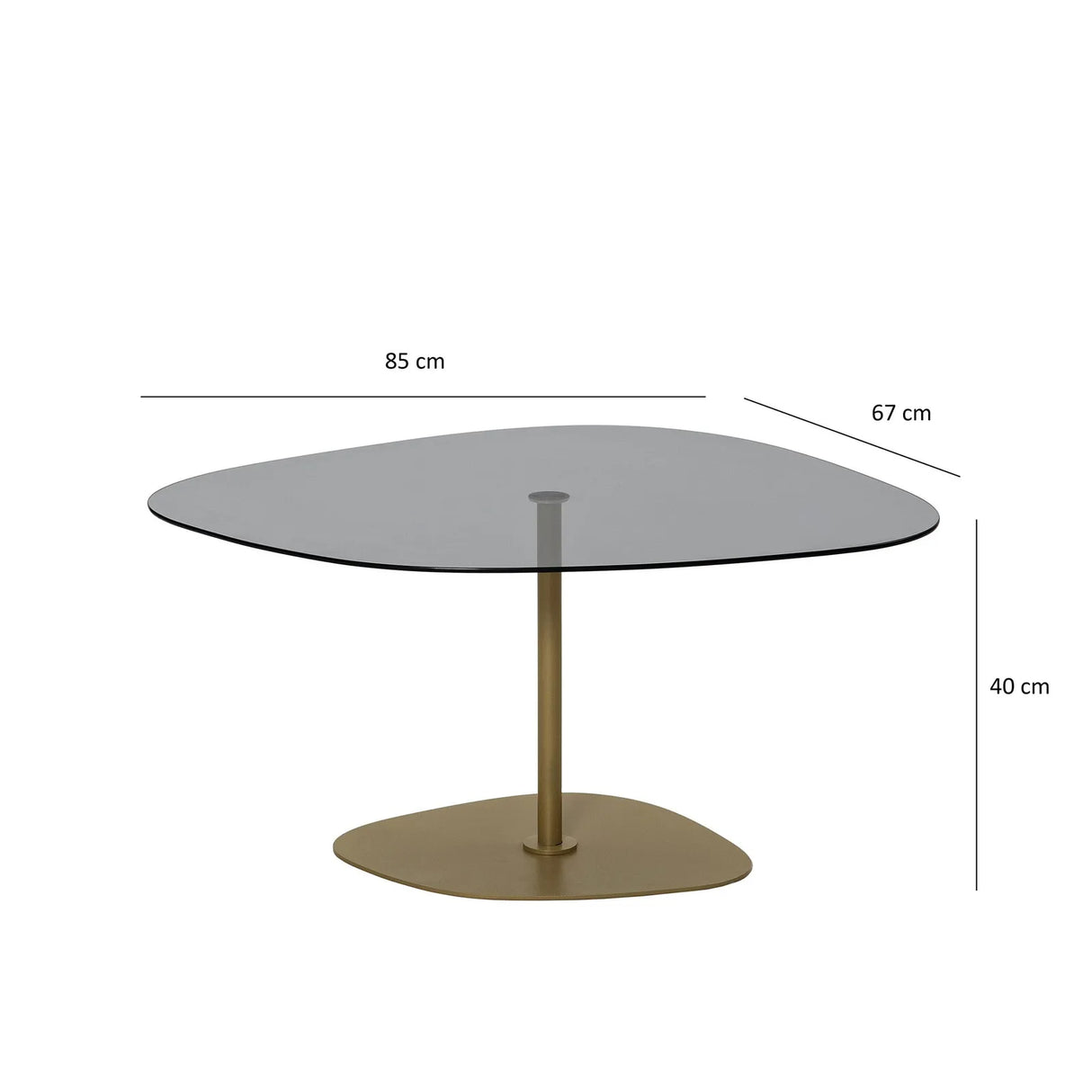 Couchtisch Soho aus gehärtetem Glas und Metall, 85×67×40 cm von Hanah Home – Bild 9