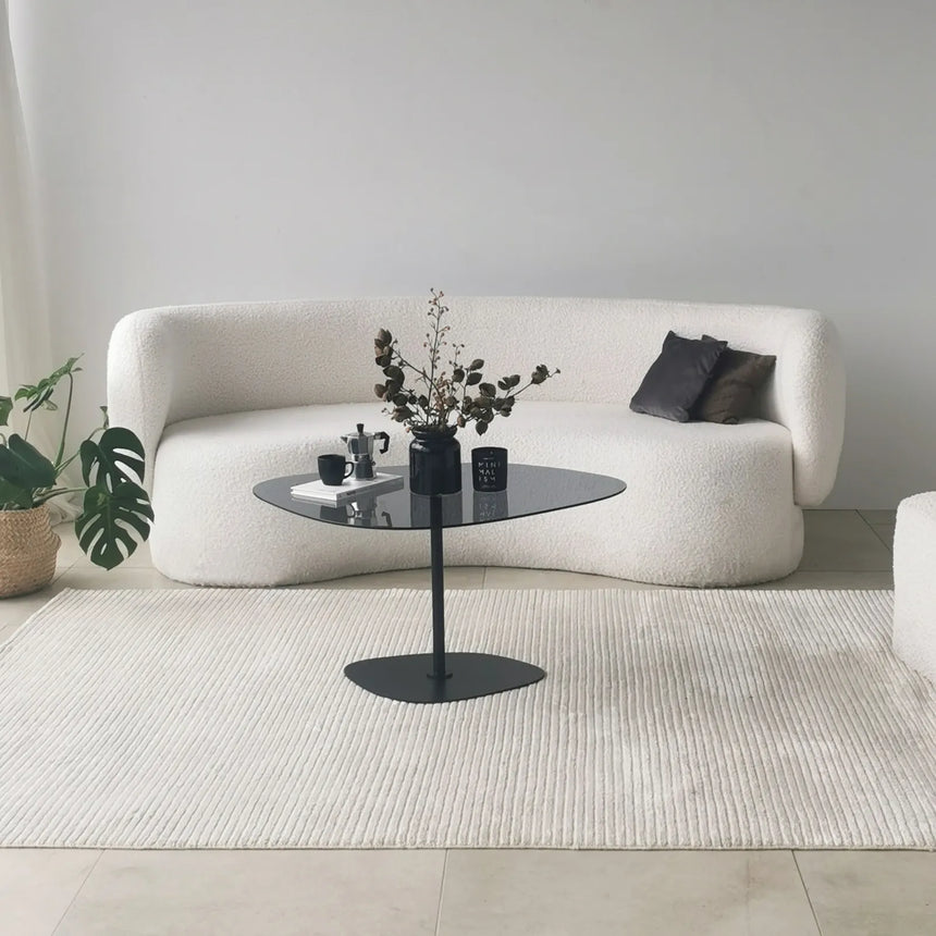 Couchtisch Soho aus gehärtetem Glas und Metall in Dunkelgrau und Schwarz, 85×67×40 cm von Hanah Home – Bild 1