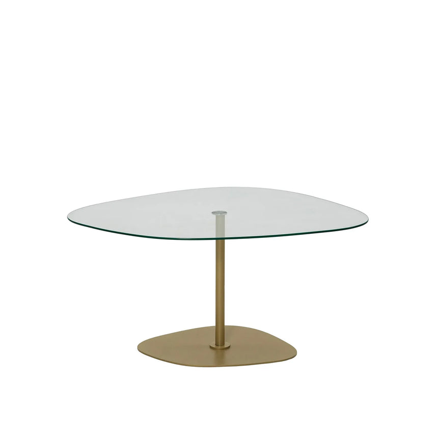Couchtisch Soho aus gehärtetem Glas und Metall in Transparent und Gold, 85×67×40 cm von Hanah Home – Bild 9