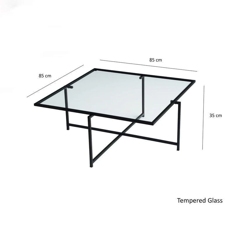 Couchtisch Sun S408 aus gehärtetem Glas und Metall, 85×85×35 cm von Hanah Home – Bild 11
