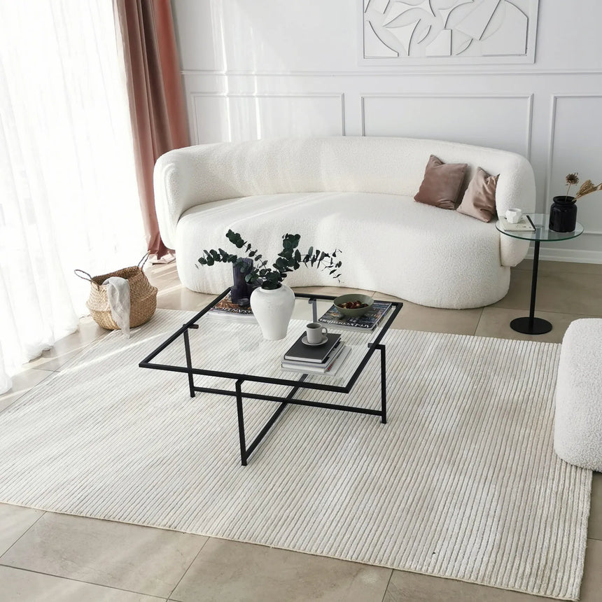 Couchtisch Sun S408 aus gehärtetem Glas und Metall, 85×85×35 cm von Hanah Home – Bild 5