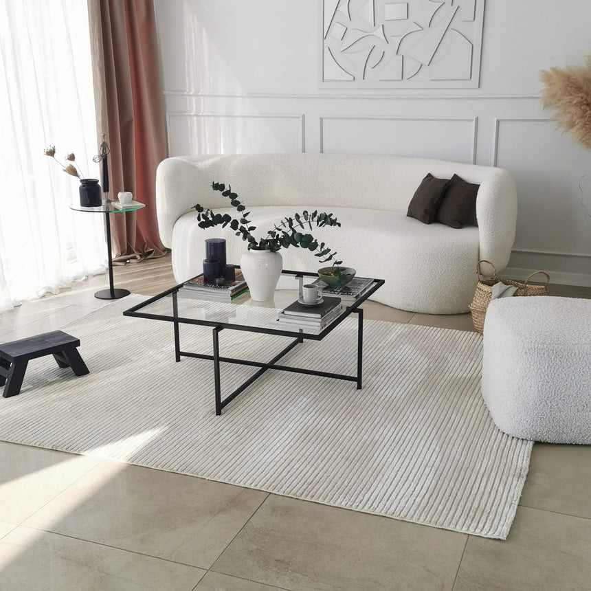 Couchtisch Sun S408 aus gehärtetem Glas und Metall, 85×85×35 cm von Hanah Home – Bild 6