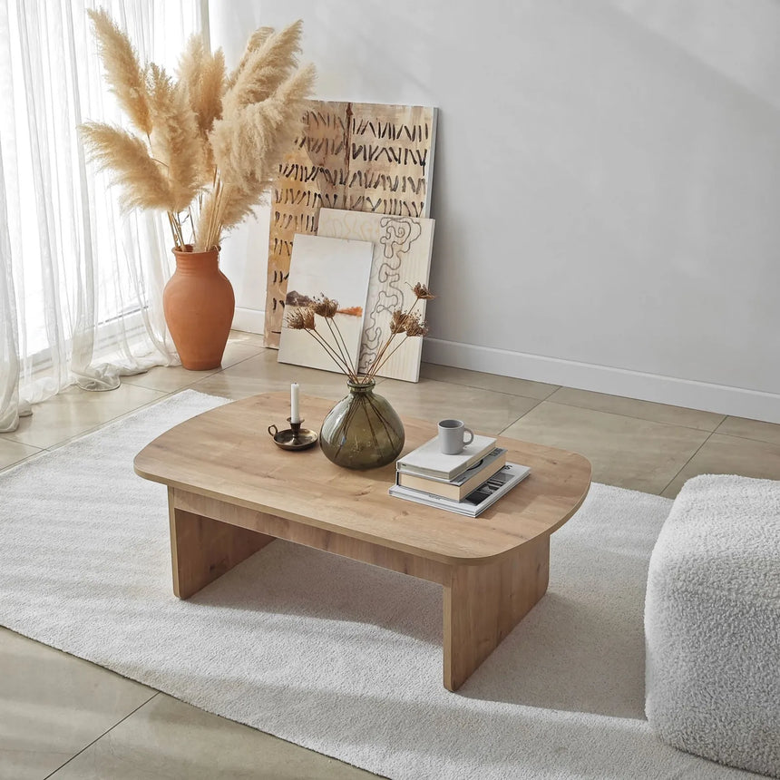 Couchtisch Theseus aus melaminbeschichteten Holz in Saphir-Eiche, 105×60×35 cm von Hanah Home – Bild 3