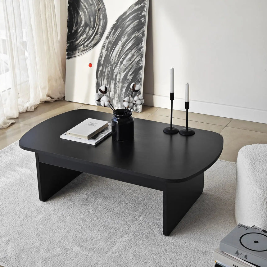Couchtisch Theseus aus melaminbeschichteten Holz in Schwarz, 105×60×35 cm von Hanah Home – Bild 1