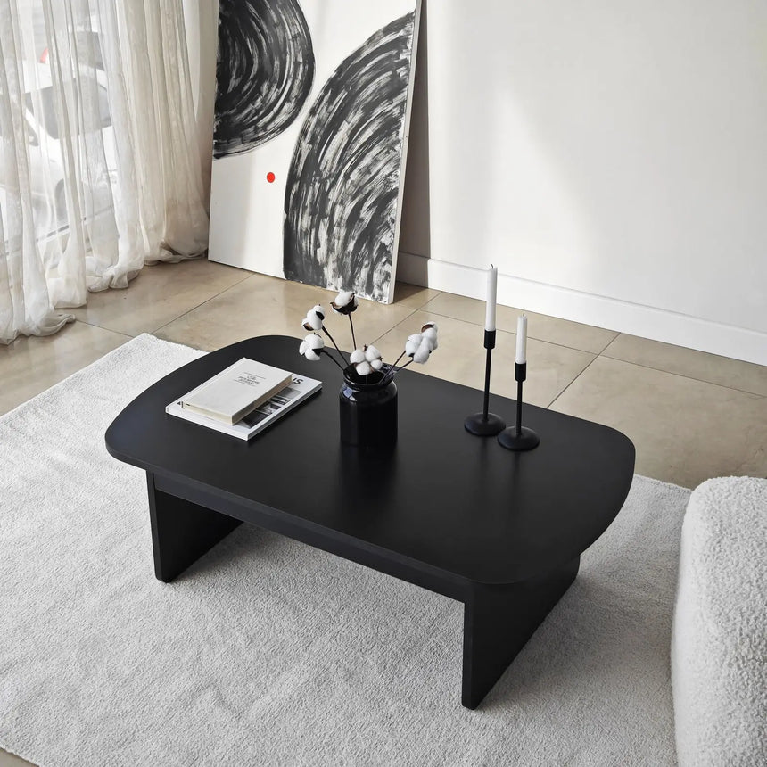 Couchtisch Theseus aus melaminbeschichteten Holz in Schwarz, 105×60×35 cm von Hanah Home – Bild 5