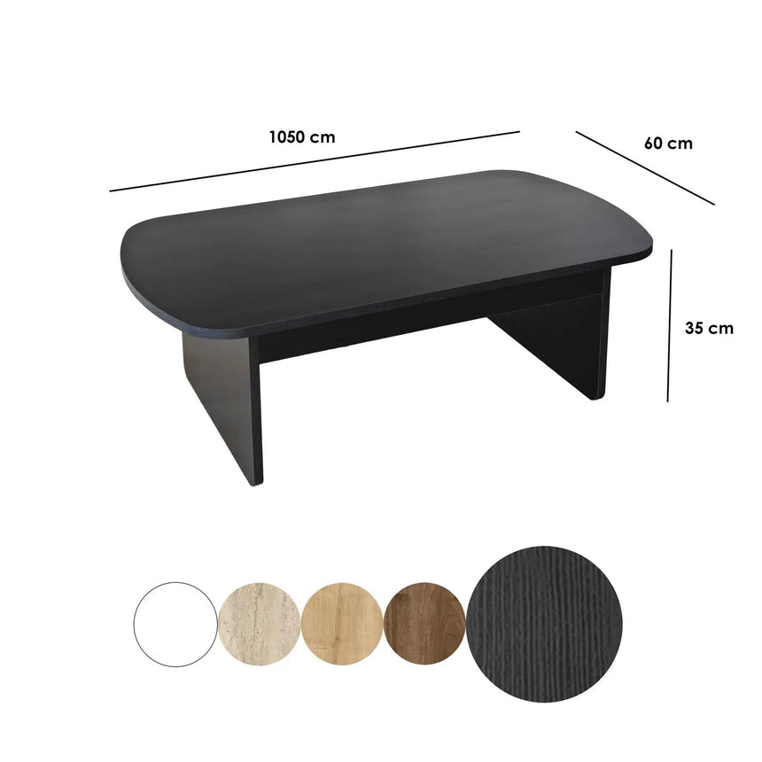 Couchtisch Theseus aus melaminbeschichteten Holz in Schwarz, 105×60×35 cm von Hanah Home – Bild 9