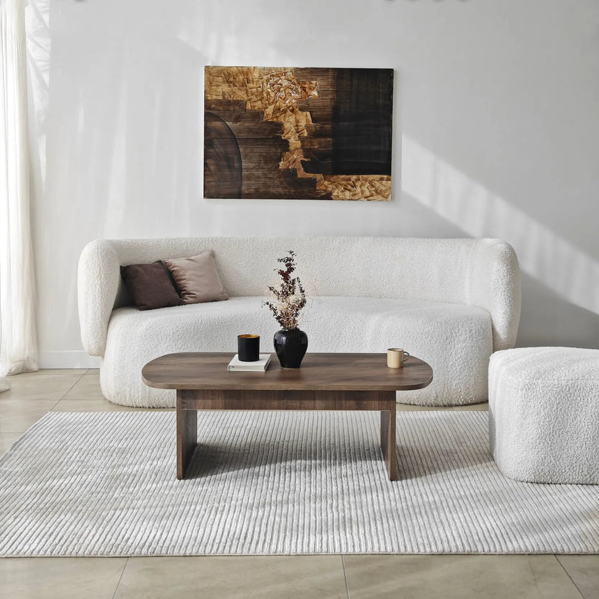 Couchtisch Theseus aus melaminbeschichteten Holz in Walnuss, 105×60×35 cm von Hanah Home – Bild 2