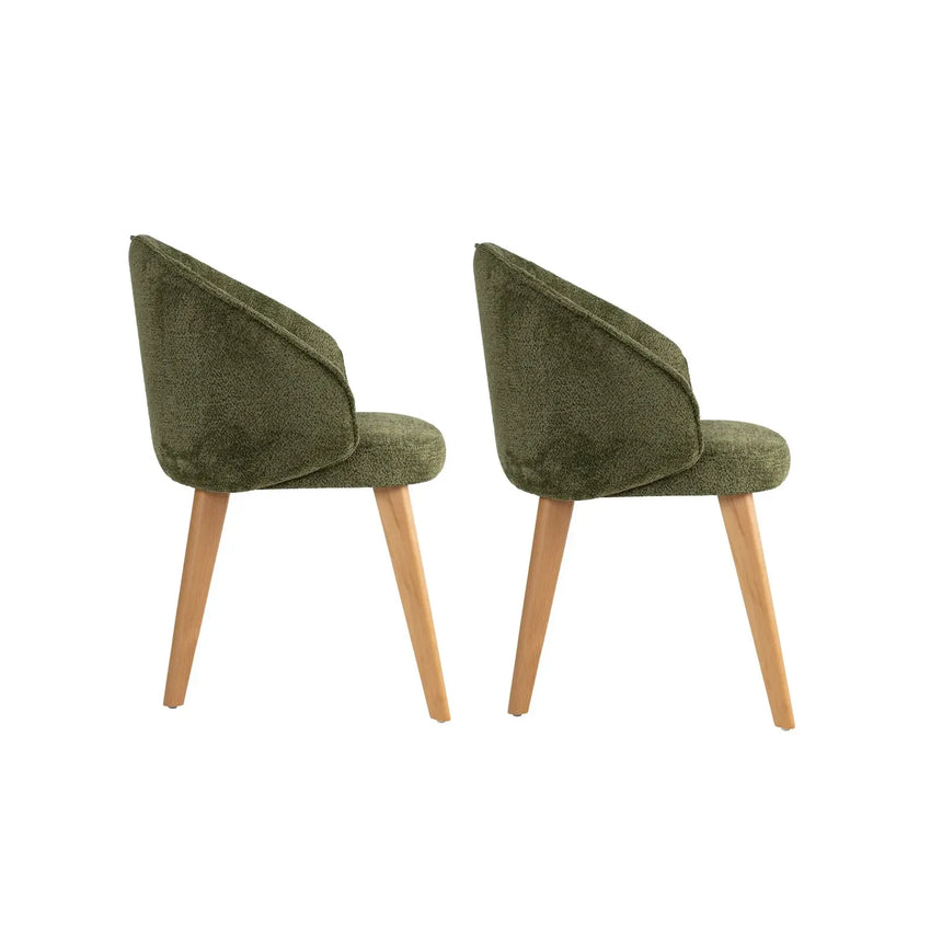 Essstuhl Bentley aus Buche und Baumwolle, 2er-Pack - ZEN ZONE Furniture