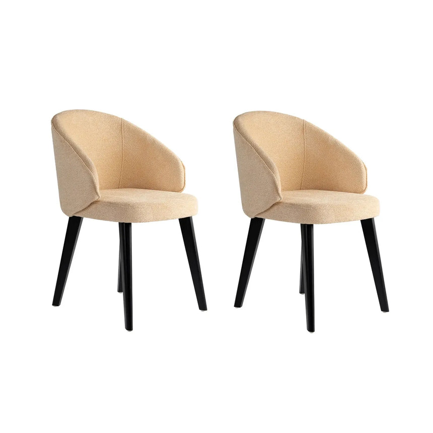 Essstuhl Bentley aus Buche und Baumwolle, 2er-Pack - ZEN ZONE Furniture