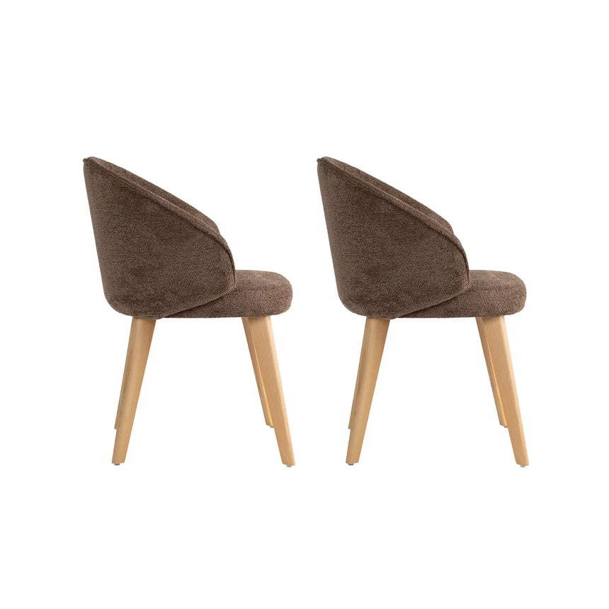 Essstuhl Bentley aus Buche und Baumwolle, 2er-Pack - ZEN ZONE Furniture