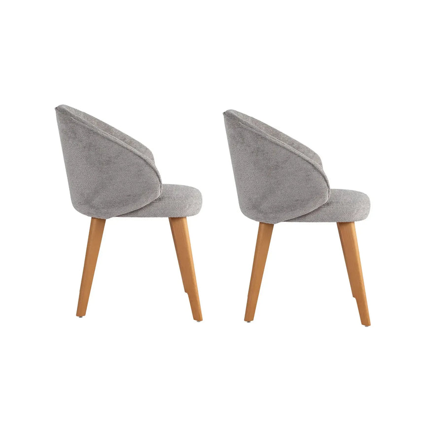 Essstuhl Bentley aus Buche und Baumwolle, 2er-Pack - ZEN ZONE Furniture