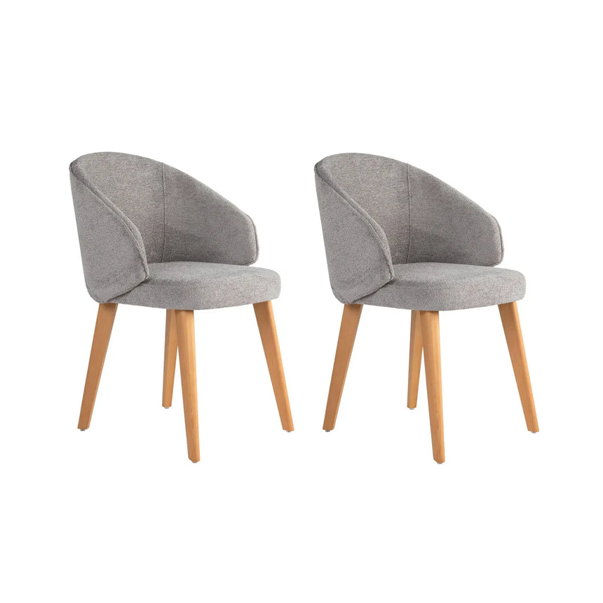 Essstuhl Bentley aus Buche und Baumwolle, 2er-Pack - ZEN ZONE Furniture